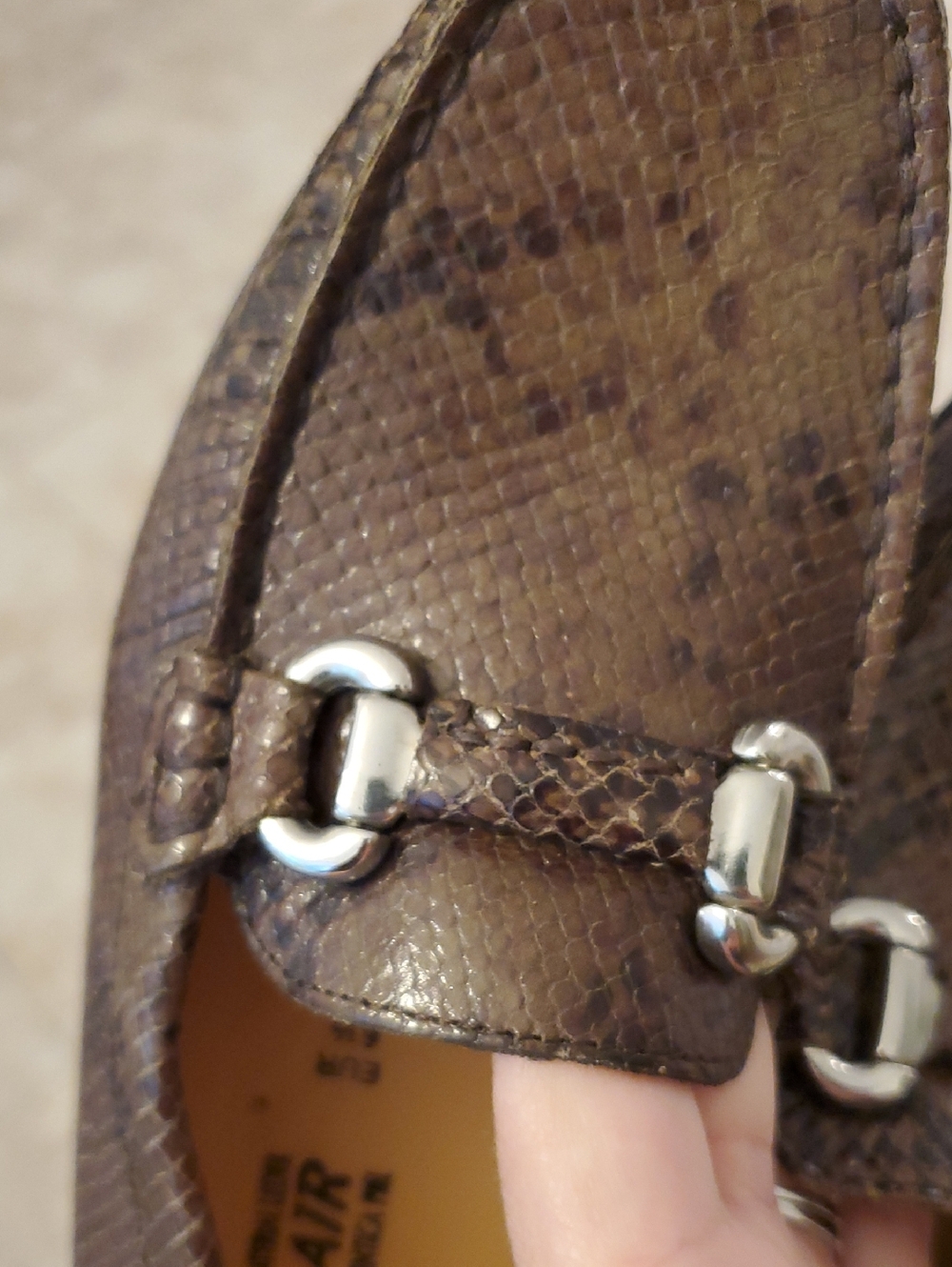 Mephisto Natala Brown Snake-Print Leather Bit Loafers Women's Sz 9 Like New - Picture 13 of 14